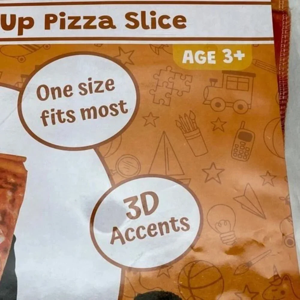 Kids‎ Costume Pizza Slice One Size Toy Box Dress Up 3D Accent Pepperoni 3+ NWT